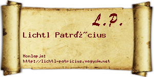 Lichtl Patrícius névjegykártya