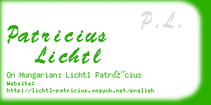 patricius lichtl business card